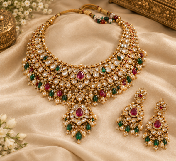Ruhani Kundan Bridal Necklace Set