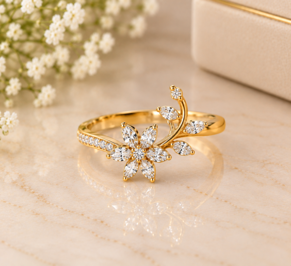 Floral Vine Diamond Ring